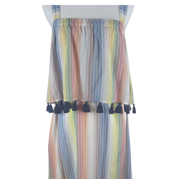 NWT THHL Multicolor Striped Tassel Maxi Sundress Raffle Size Medium - Picture 2 of 7